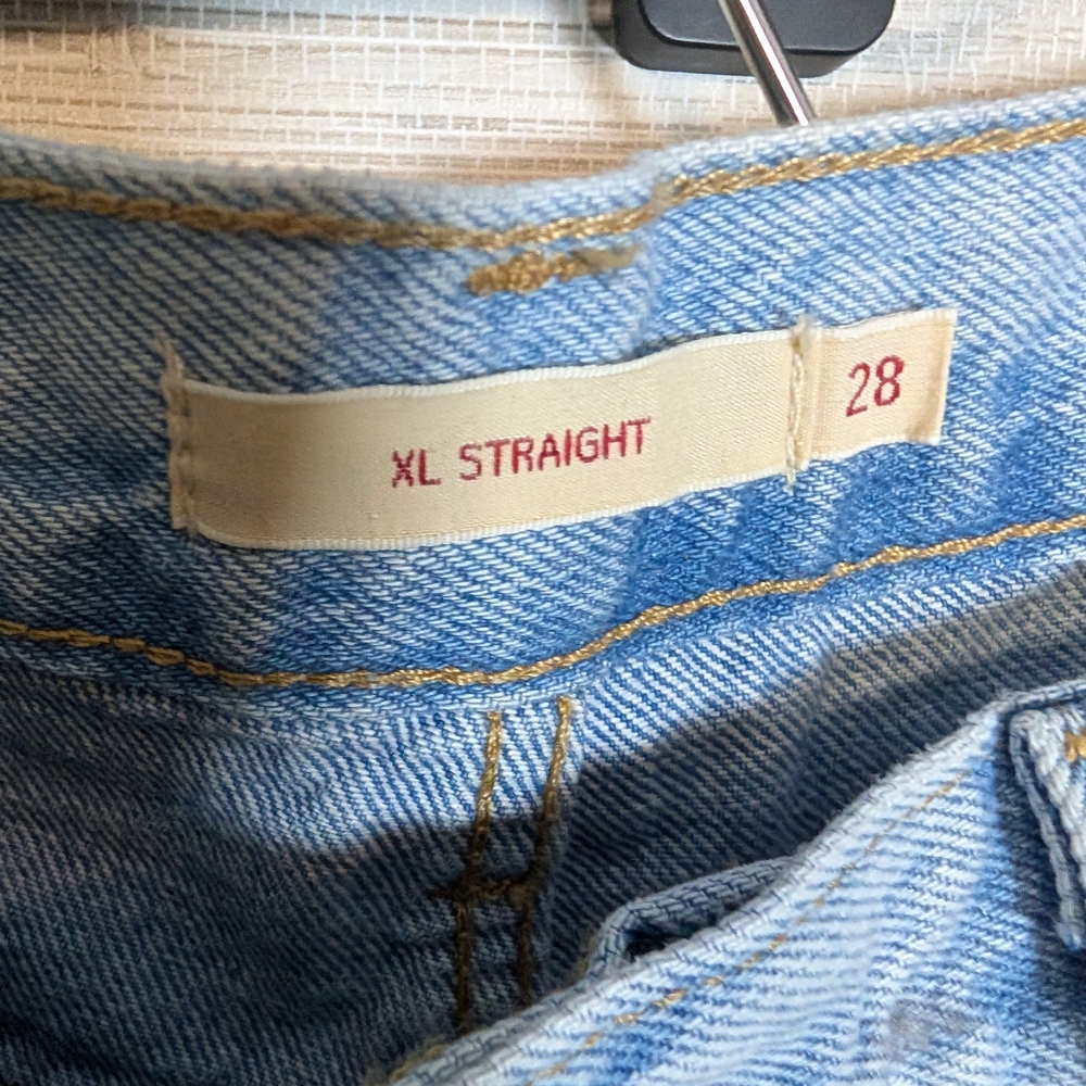 Free People Levi's XL Straight Karmas Coming Baggy Jeans Light Distressed NWT 28 - Picture 12 of 12